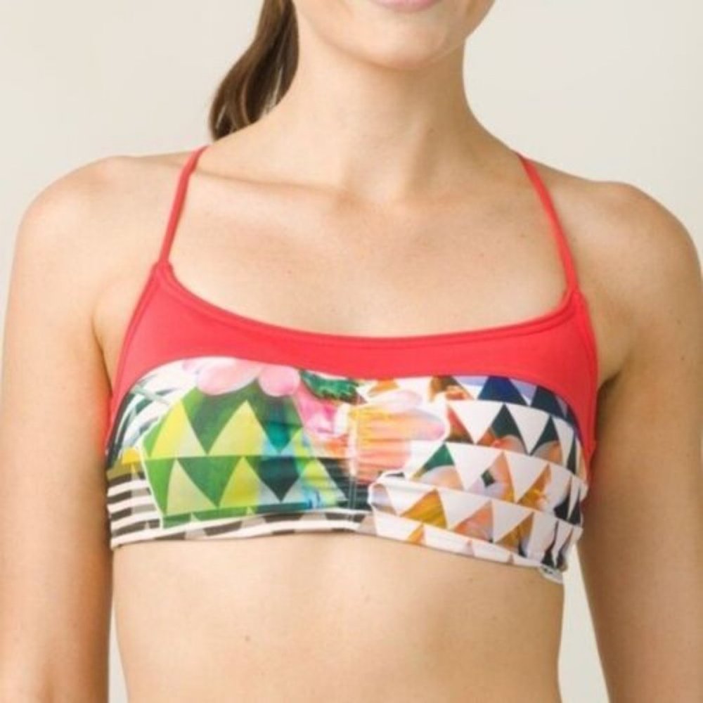 Prana Makoa Bikini Top in Carmine Pink Parade M Medium